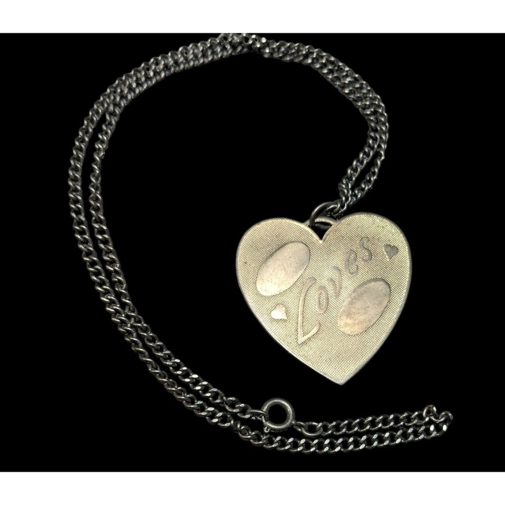 Vintage Engravable Heart Shaped Loves Gold Tone Pendant Necklace - Picture 2 of 12